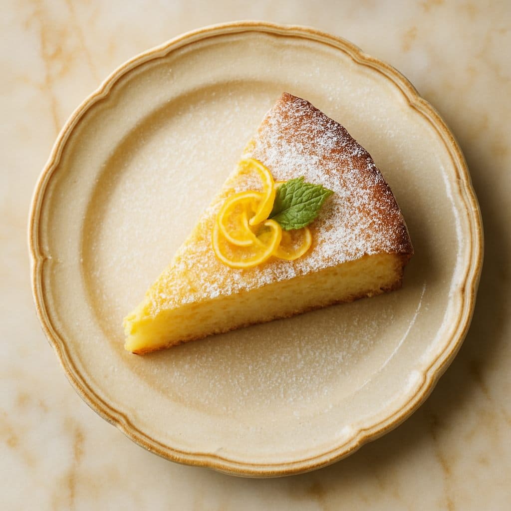 Lemon yogurt cake slice